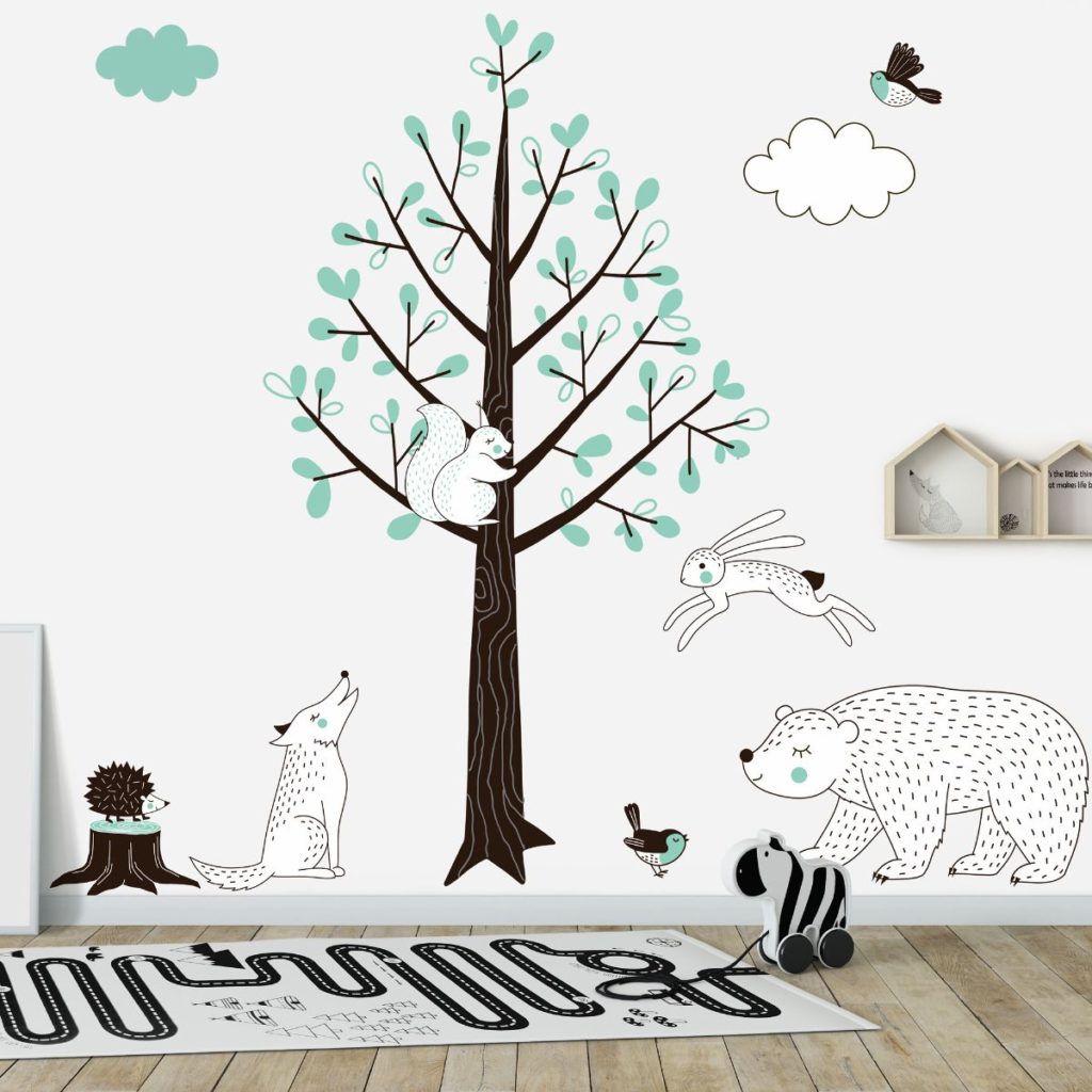 muursticker babykamer beer